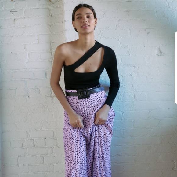 ZARA Asymmetric Knit Bodysuit Sz S - Picture 2 of 10